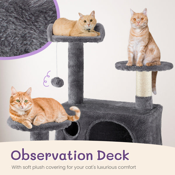 53-Inch Multi-Level Cat Climbing Frame – Cat Tree Tower with Scratching Posts, Perches & Hideouts | Infinity Bazaar