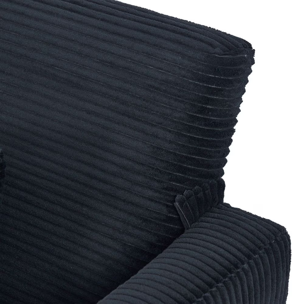 Corduroy Comfy Black Sofa