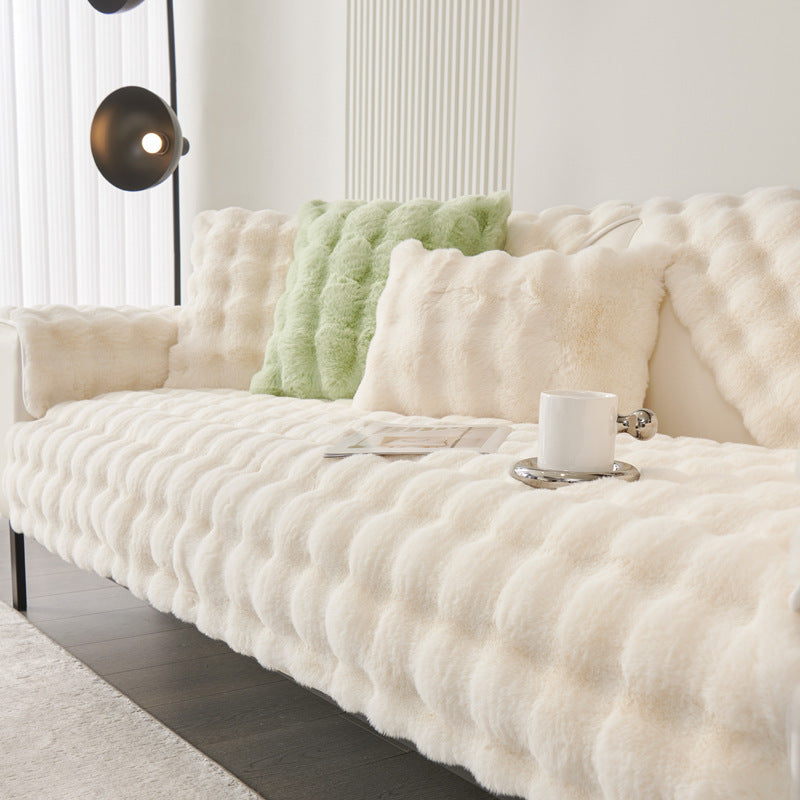 Thickened Rabbit Plush Sofa Cushion Wholesale Winter Thermal Non-slip Sofa Cushion