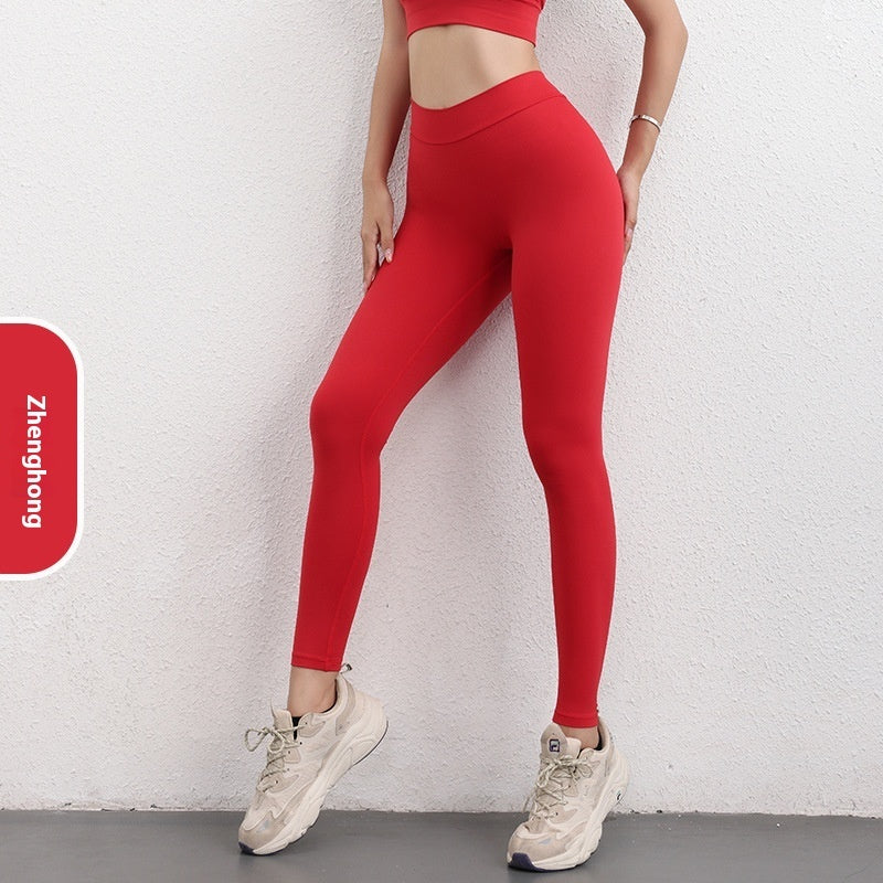 Fashion V-shaped Yoga Pants - High Waist Trousers Hip Lifting Sports Fitness Pants Women's Clothing