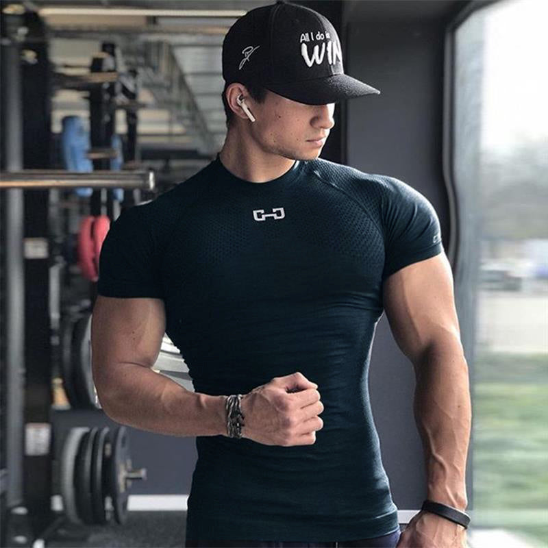 Gym Short Sleeve T Quick Dry Gym Clothes For Running & Working Out