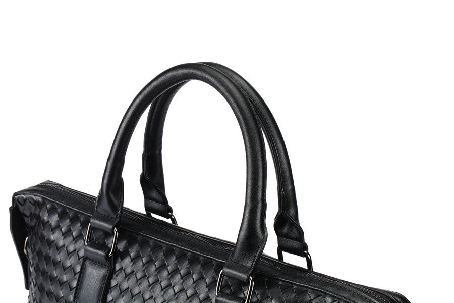 Men's Luxury Hand Woven Large Leather Briefcase