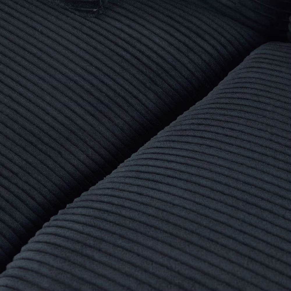 Corduroy Comfy Black Sofa