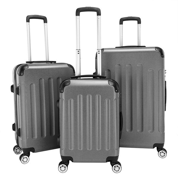 3-in-1 ABS Luggage Trolley Case Set – Lightweight 20”, 24”, 28” Suitcases Travel Luggage Set in Dark Gray | Infinity Bazaar