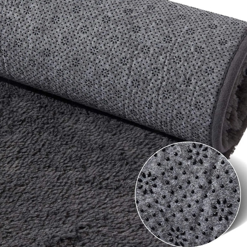Fluffy Luxury Large Area Rug, Non-Skid Fleece Carpets For Bedroom,Living Kids Room Soft Plush Furry, Floor Rug 5x7 Feet, Grey,Washable