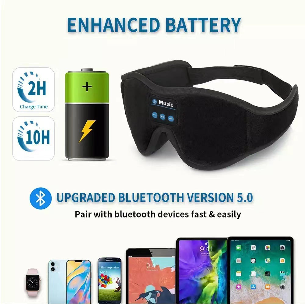 3D Bluetooth 5.0 Eye Mask – Wireless Music Sleep Mask with Stereo Sound & Memory Foam Comfort | Infinity Bazaar