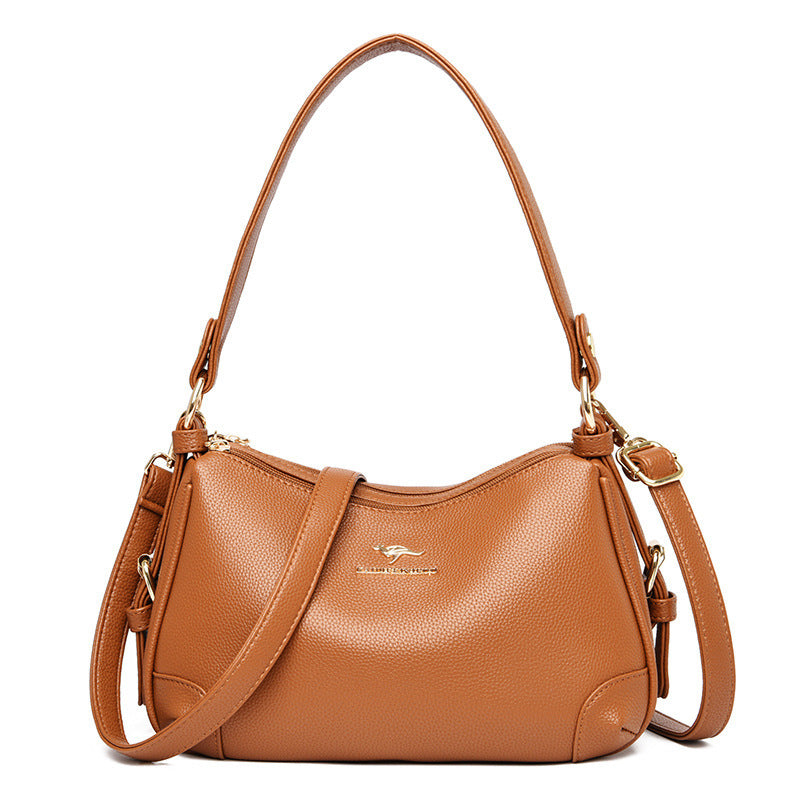 Ladies Fashion Soft Leather Large-capacity One-shoulder Messenger Bag