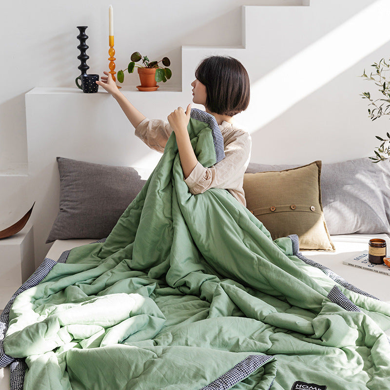 Pure Color Washed Cotton Air Conditioner Double