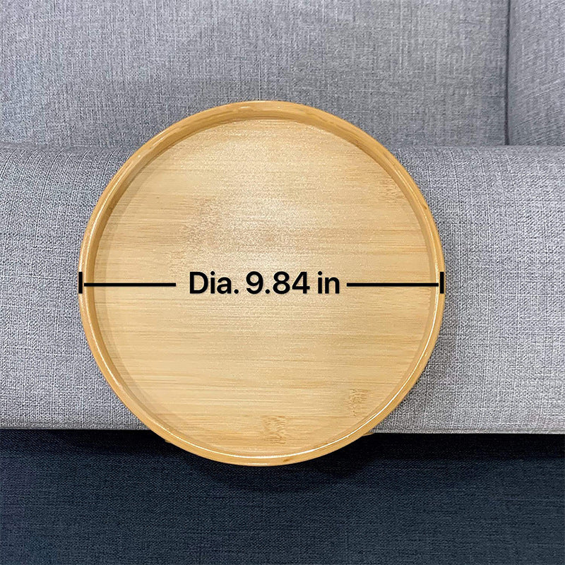 Round Storage Bamboo Tray with Legs – Foldable Sofa Tray for Convenient Storage