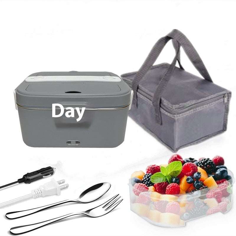 75W Electric Lunch Box Portable Food Warmer – No Water Injection, Removable Stainless Steel Liner, for Home & Car Use | Infinity Bazaar