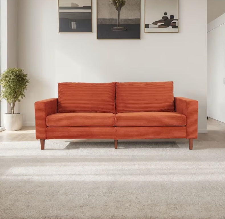 Corduroy Comfy Black Sofa