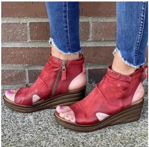 Sandals European And American Buckle Sandals Fish Mouth Large Size Bow