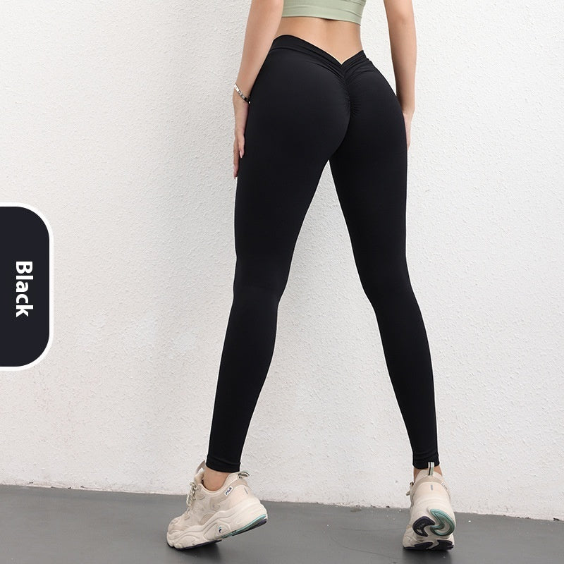 Fashion V-shaped Yoga Pants - High Waist Trousers Hip Lifting Sports Fitness Pants Women's Clothing