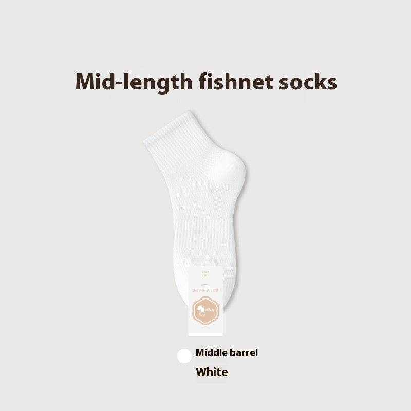 Pure Cotton Breathable Mesh Short Socks Men's Deodorant And Sweat-absorbing Summer Antibacterial