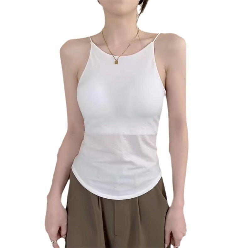 French Chic Camisole Women With Chest Pad