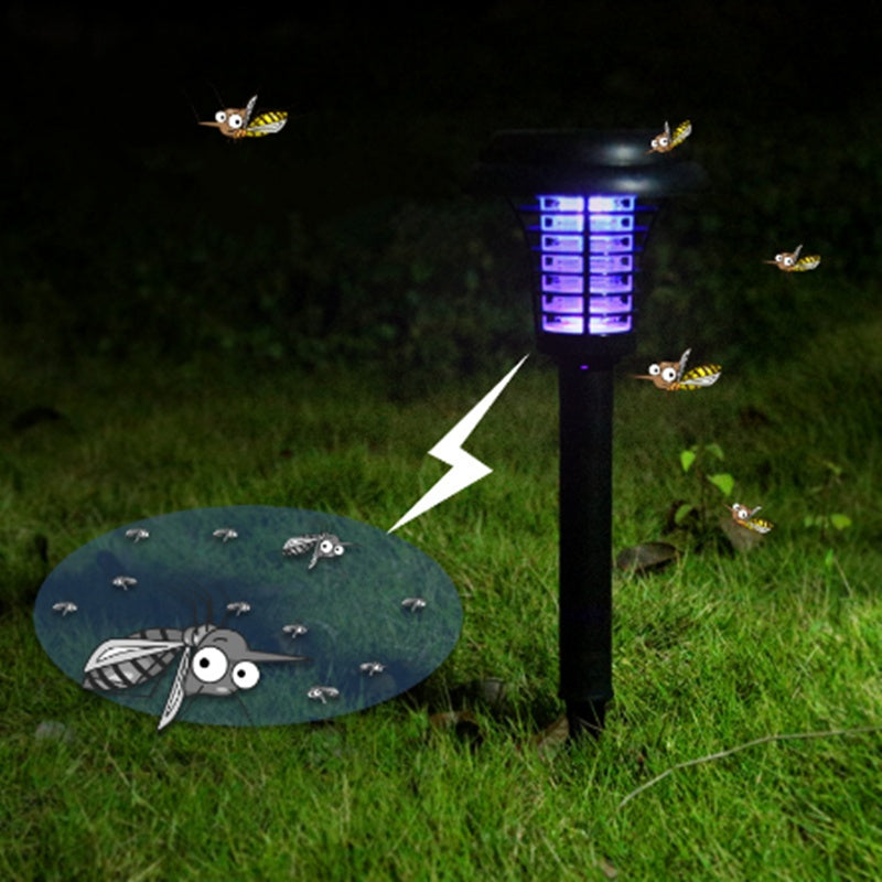 Solar LED Rechargeable Anti-Mosquito Lamp – Electronic Fly Bug Zapper for Outdoor Gardens & Lawns