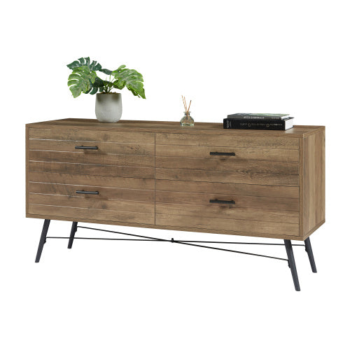 4-drawer Walnut TV Cabinet