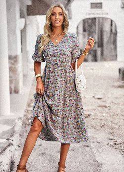 Women's Elegant V-Neck Dress – Fashionable Formal & Evening Wear | Infinity Bazaar