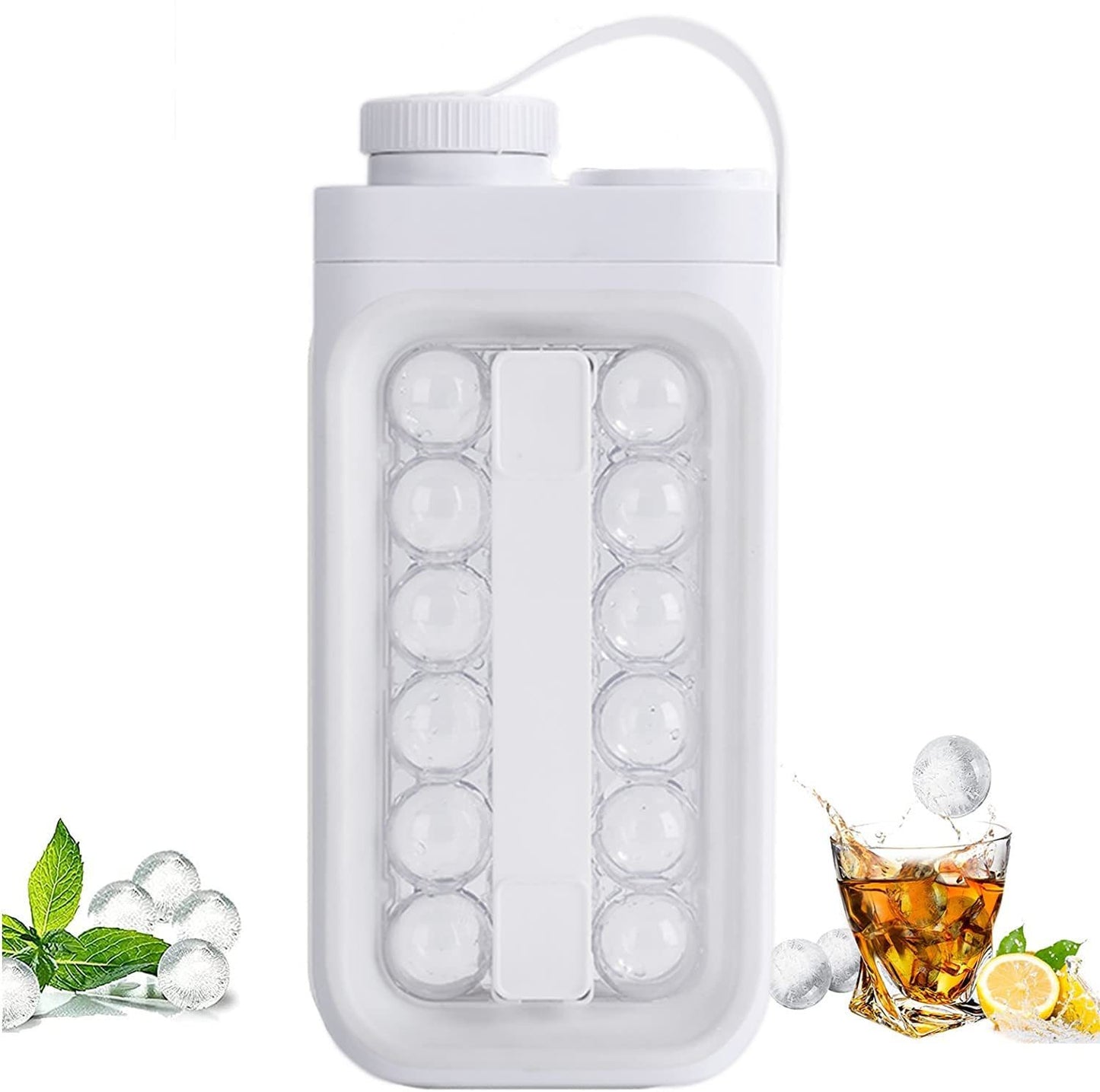 2-in-1 Ice Cube Tray Kettle – 17-Ball Quick-Freezing Mold & Water Bottle with Easy-Release Design | Infinity Bazaar