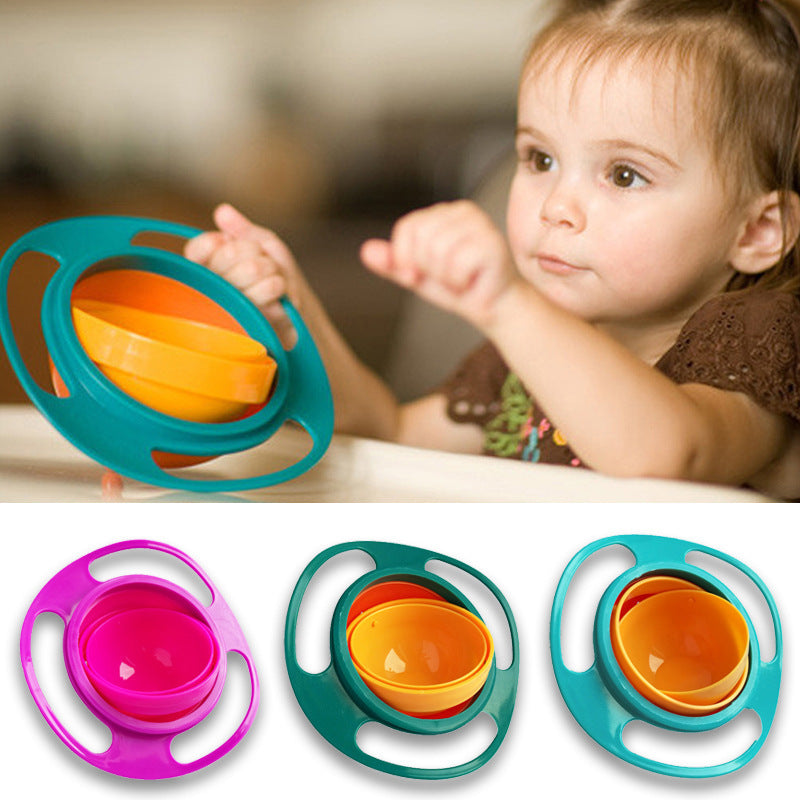 360° Rotate Universal Spill-Proof Baby Bowl – Anti-Spill Gyro Bowl with Rotating Inner Dish | Infinity Bazaar