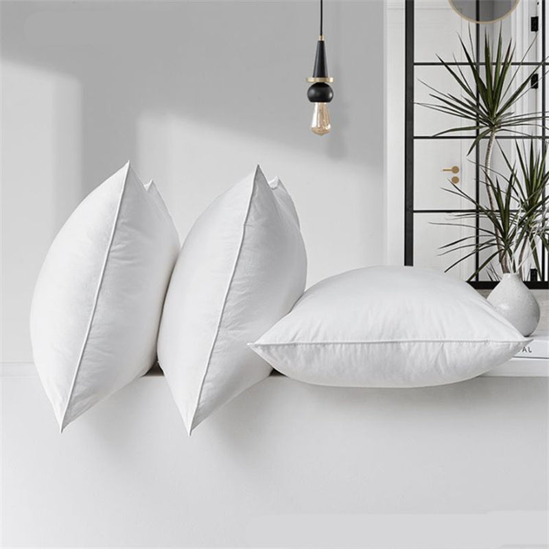 White goose feather pillow
