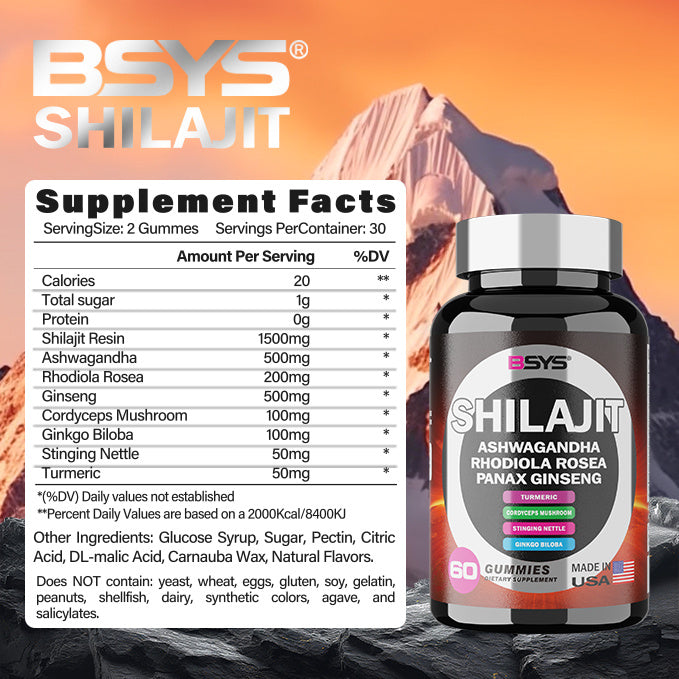 8-in-1 Shilajit Gummies – 60 Count Natural Energy & Vitality Support Supplement | Infinity Bazaar