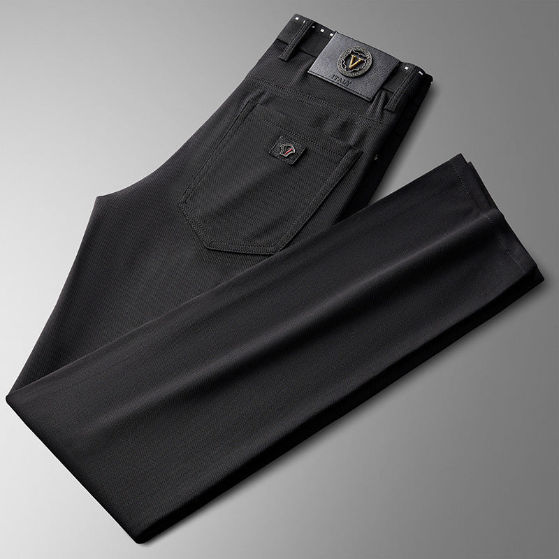 Men's Jacquard Comfortable And Versatile Straight Pants