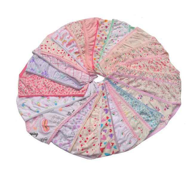 6-Pack Girls’ Cartoon Floral Cotton Briefs – Soft Toddler & Kids Underwear for Ages 1–10, Assorted Colors & Sizes 100–160 | Infinity Bazaar