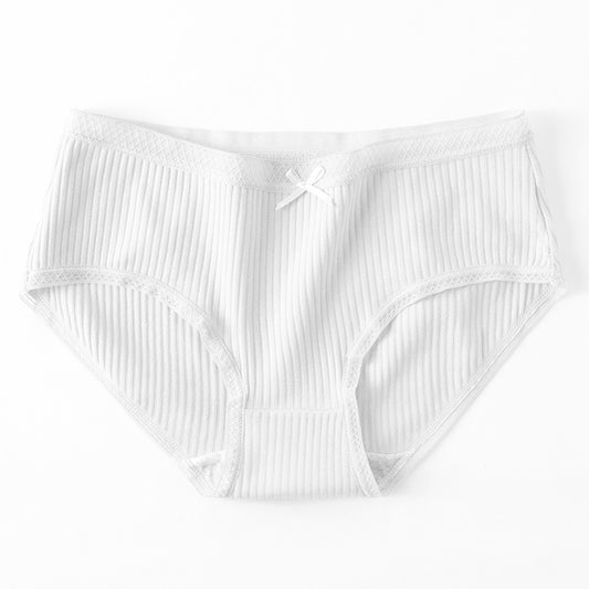 Lace Thread Cotton Pure Cotton Mid-waist Briefs