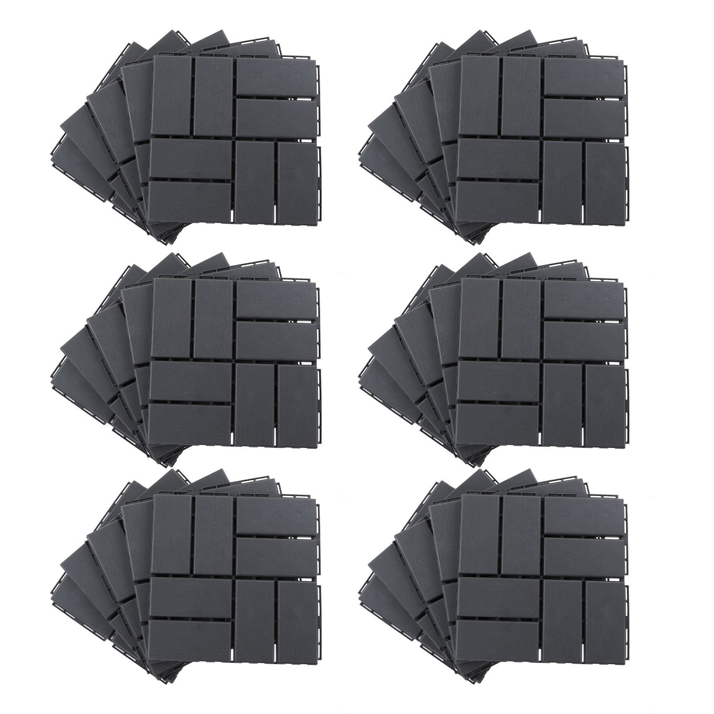 30 Pcs Interlocking Plastic Deck Tiles –  Outdoor Anti-Slip, Weather-Resistant Floor Mats for Balcony, Garden, Pool & Bathroom Use | Infinity Bazaar