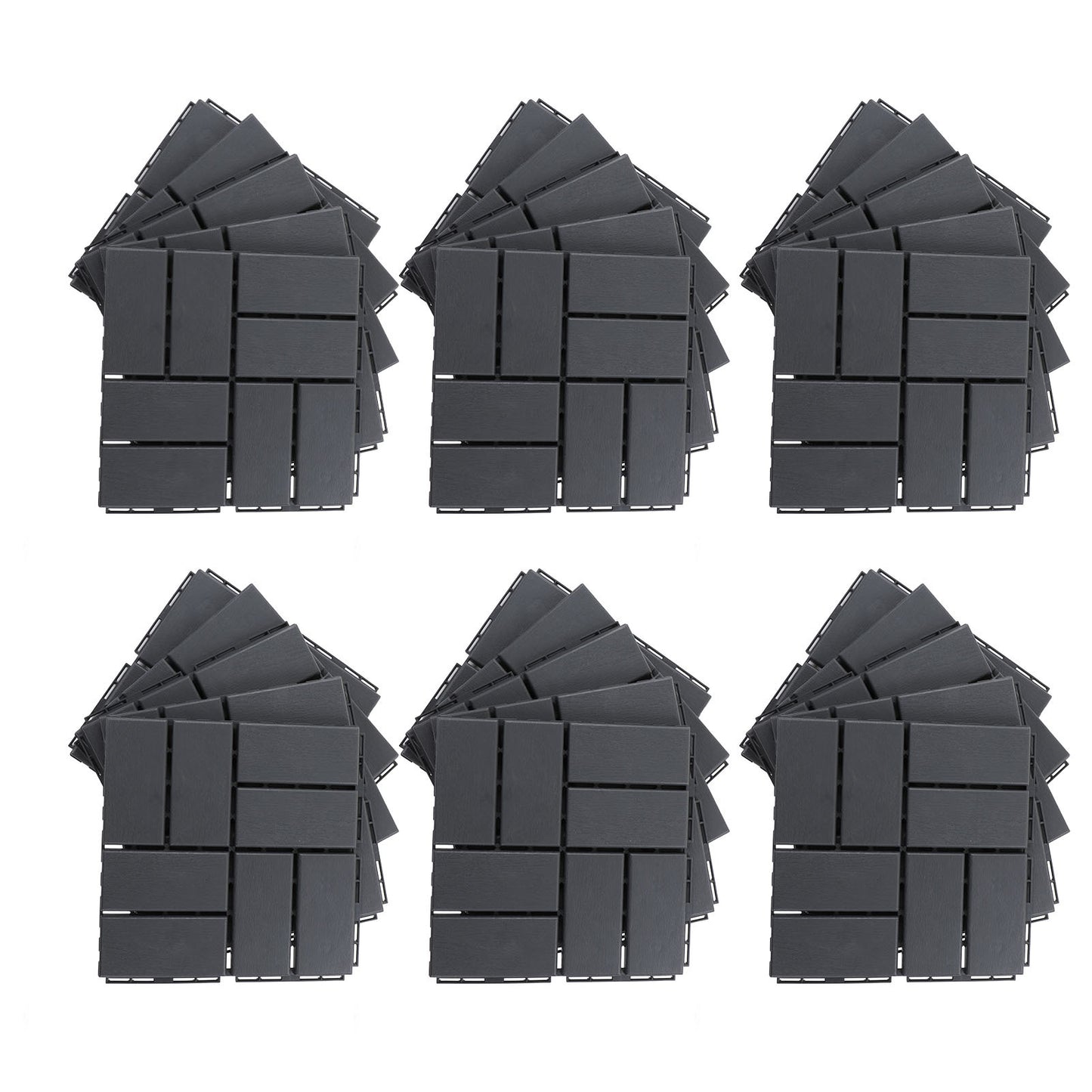 30 Pcs Interlocking Plastic Deck Tiles –  Outdoor Anti-Slip, Weather-Resistant Floor Mats for Balcony, Garden, Pool & Bathroom Use | Infinity Bazaar