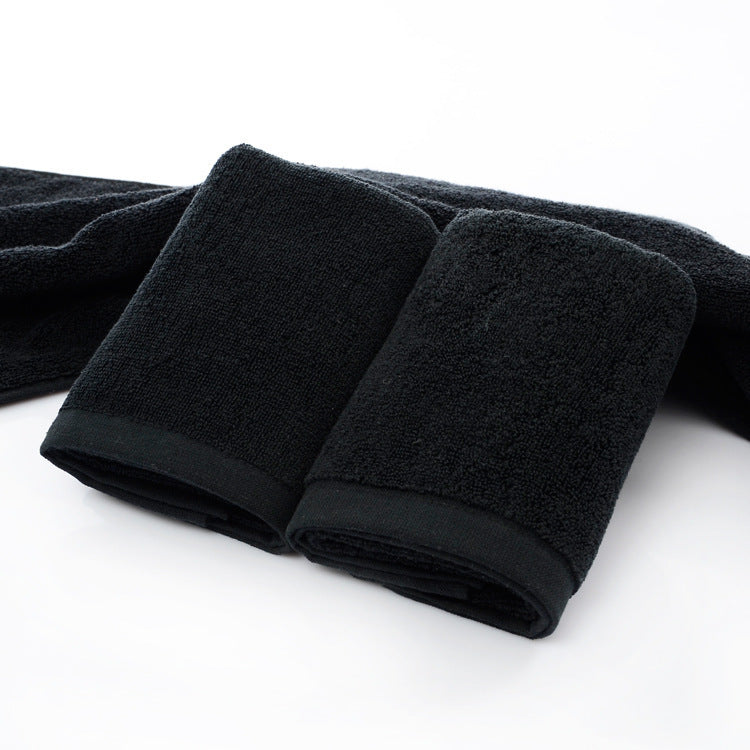 21-Strand Black Cotton Towel – 35×75cm Soft & Absorbent 99% Cotton Hand Towel | Infinity Bazaar