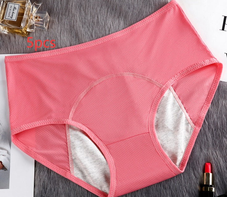 5-Pack Women’s Leak-Proof Menstrual Underwear – Seamless, Mid-Rise Period Panties with High Absorbency | Infinity Bazaar