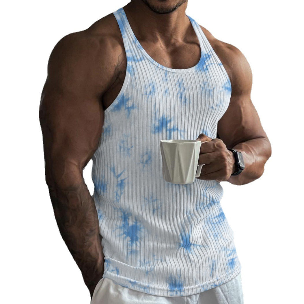 Knitted Vertical Stripes Fitness Sports Slim-fitting Vest
