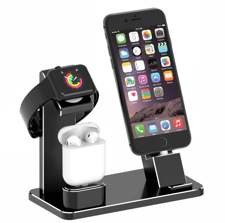 4-in-1 Wireless Charging Dock for AirPods, iPhone, Apple Watch & USB Devices – Fast Charge Station with Dock Holder | Infinity Bazaar