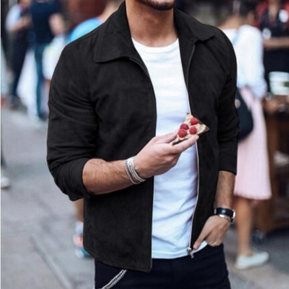 Men Slim Turn down Collar Casual Coat Outwear