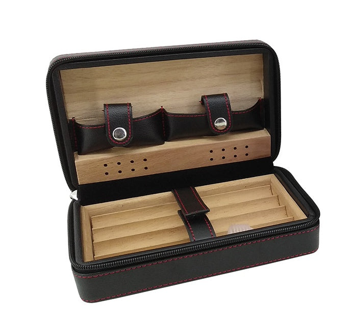 Travel Humidor – Portable Leather Cigar Humidifier Gift Box