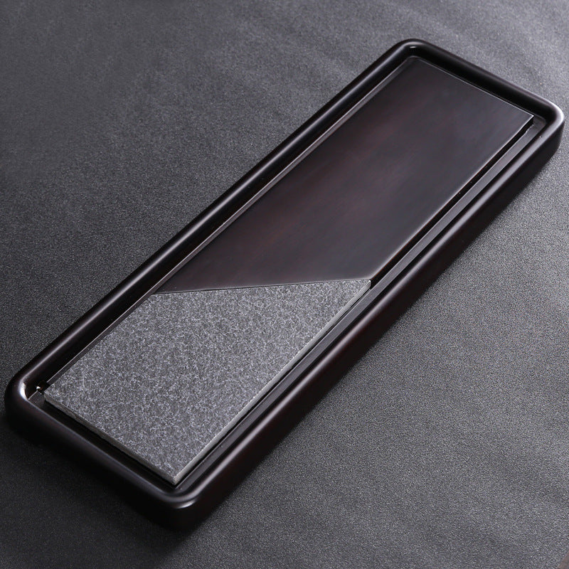 Bamboo Rectangular Heavy Bamboo Ebony Stone Japanese Tea Tray