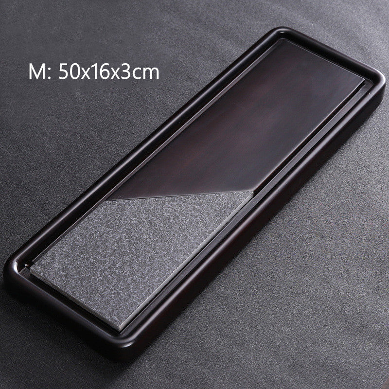 Bamboo Rectangular Heavy Bamboo Ebony Stone Japanese Tea Tray