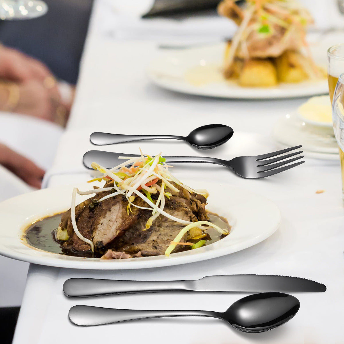 24-Piece Stainless Steel Cutlery Set – 18/10 Dishwasher-Safe Flatware for 6 People | Infinity Bazaar
