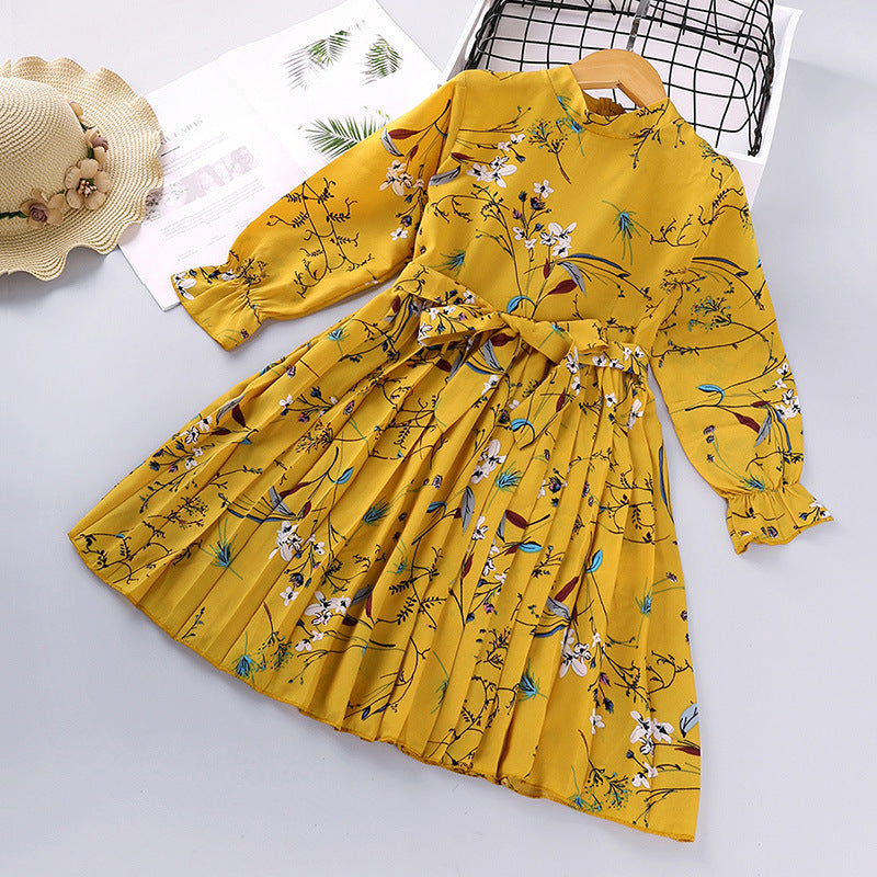 Printed Long Sleeve Children's Princess Dress