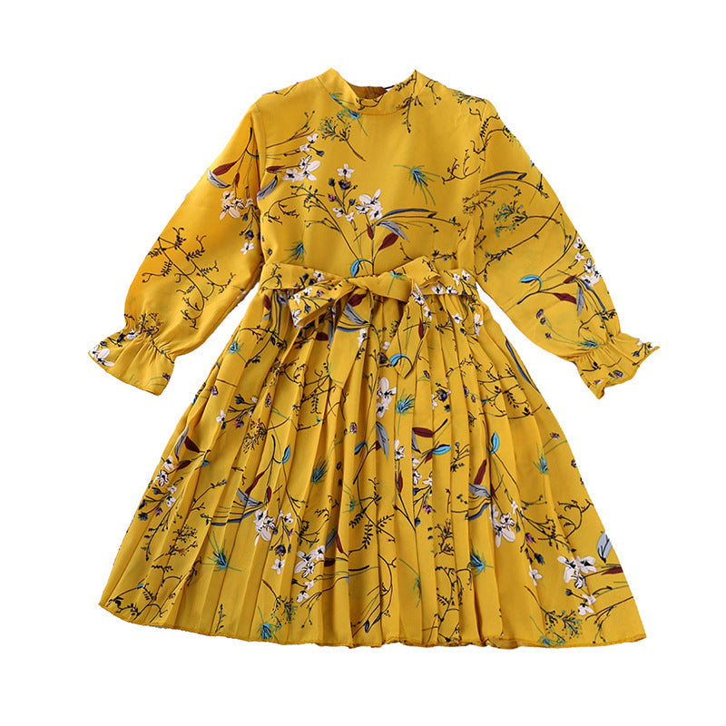 Printed Long Sleeve Children's Princess Dress