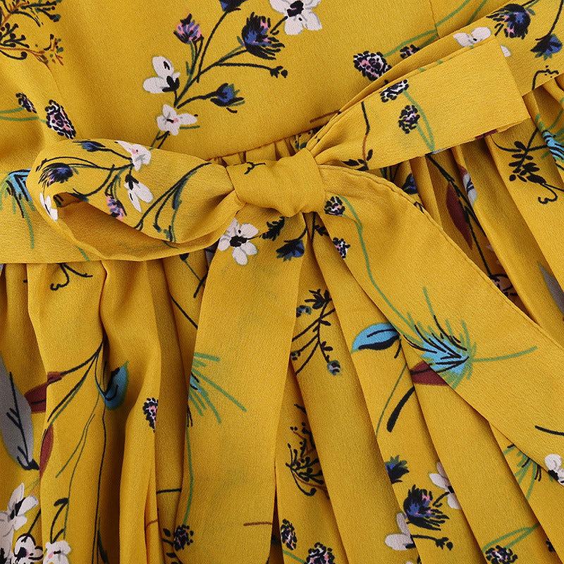 Printed Long Sleeve Children's Princess Dress