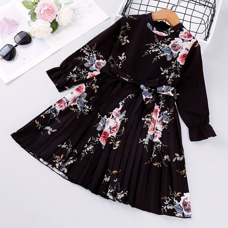 Printed Long Sleeve Children's Princess Dress