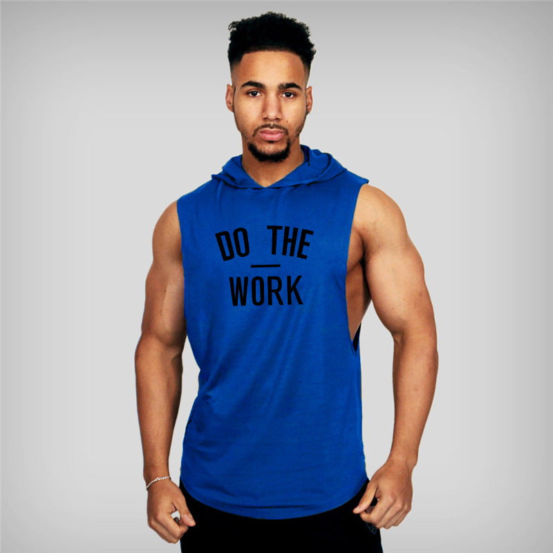 Men's Fitness Vest Sports Hooded Vest