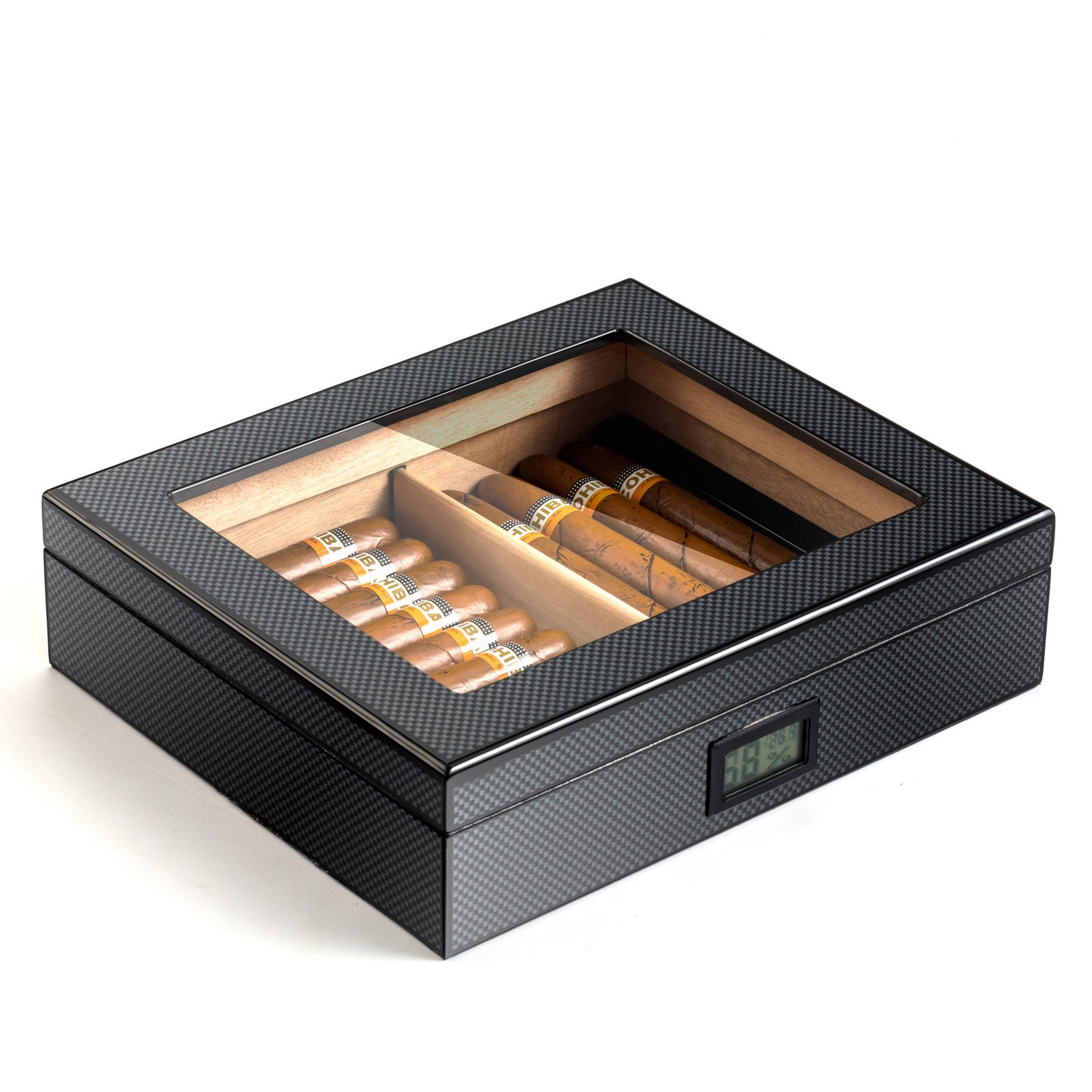 Cedar Wood Piano Paint Thermostat Humidor High-end Electronic Display Matte Surface
