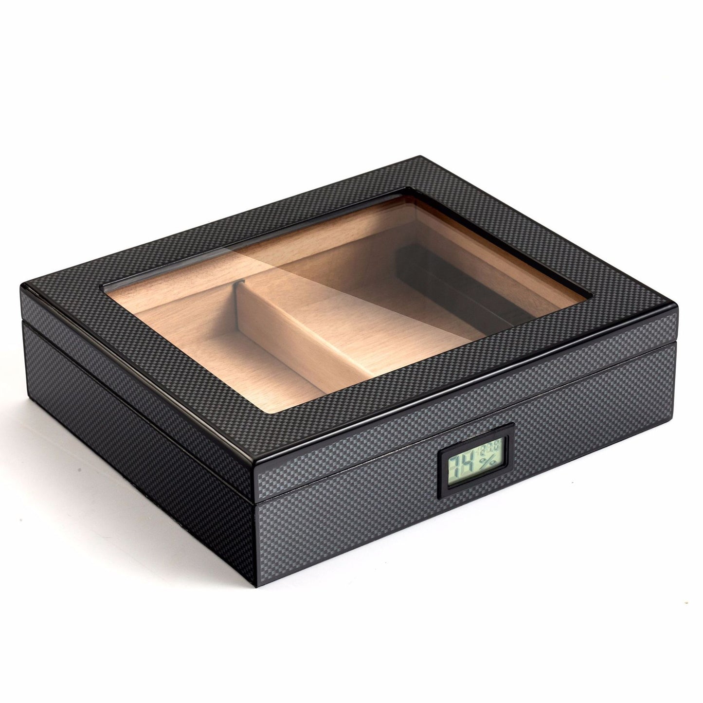 Cedar Wood Piano Paint Thermostat Humidor High-end Electronic Display Matte Surface