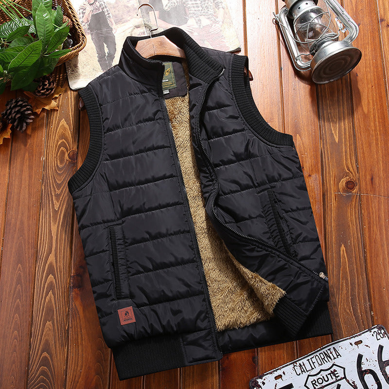 Men's Cotton Vest Plus Velvet Thick Warm Vest Jacket