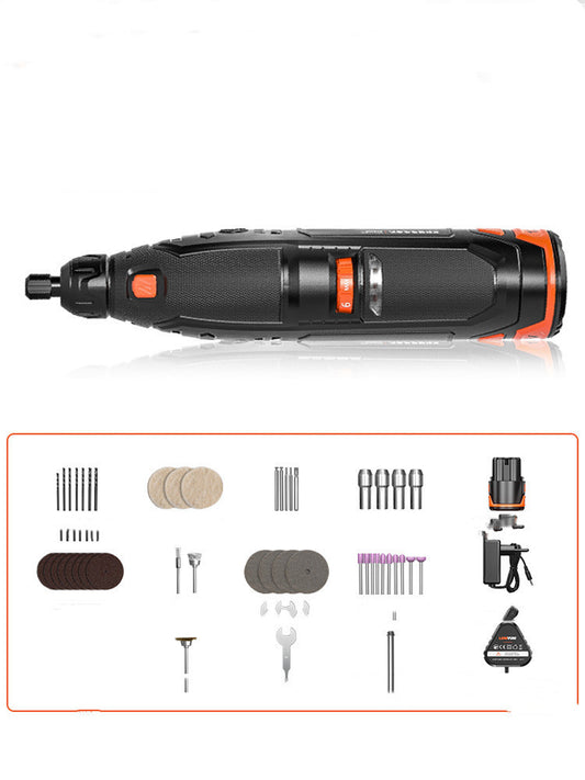 Electric Grinder: Small Hand-held Electric Woodworking Engraving Complete Set – Rechargeable Lithium Battery Micro Grinder