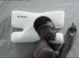Cervical Pillow for Side Sleepers – Memory Foam Face Pillow to Reduce Pressure & Prevent Wrinkles